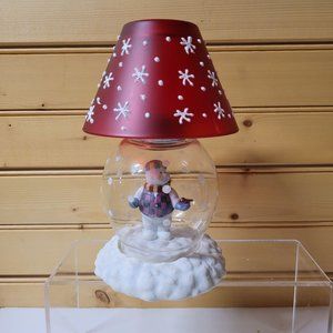 Gorham Tea Light Snowman Candle Lamp Winter Follies Globe Christmas Holiday